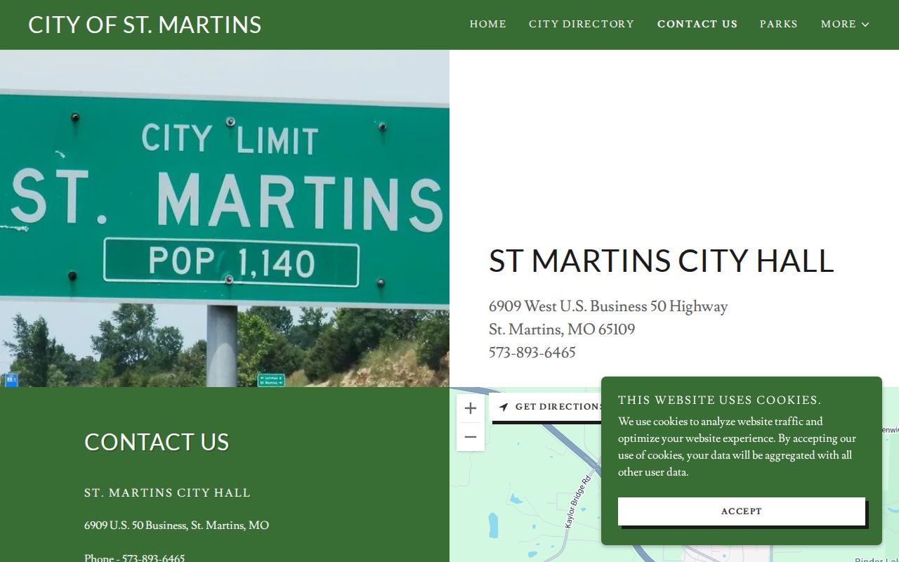 St. Martins, Cole County official City Hall contacts used to distinguish municipal records from sheriff booking records